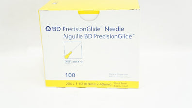 BD 305179 PrecisionGlide Ndle Short Bevel, 20G x 1-1/2inch - Box of 100